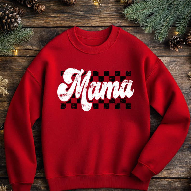 Mama Checkered Crewneck