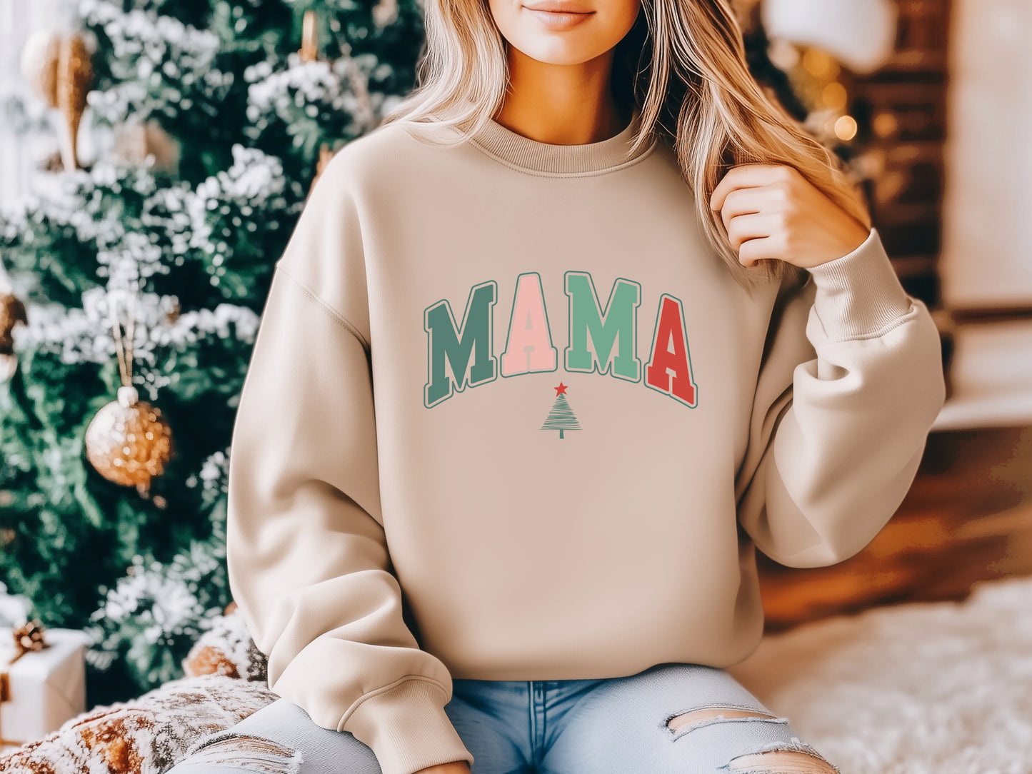 Mama Christmas Tree Crewneck