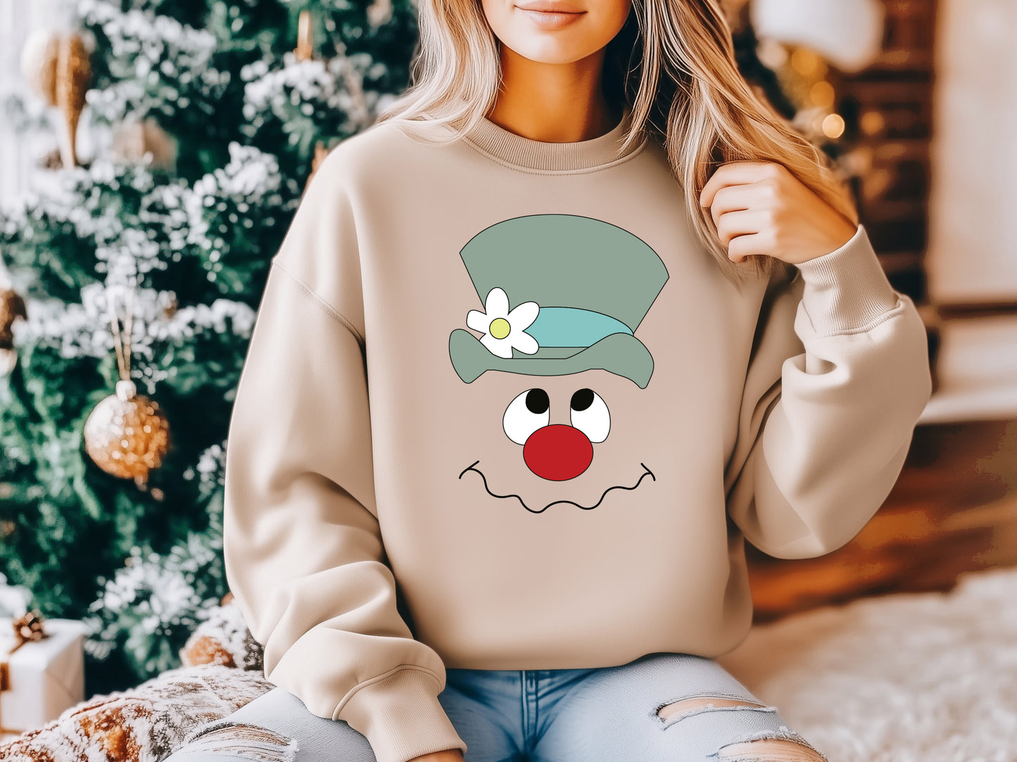 Frosty Snowman Face Crewneck