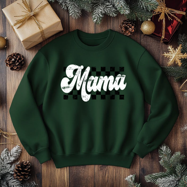 Mama Checkered Crewneck