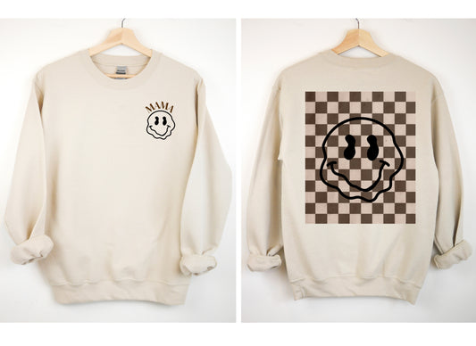 Mama Checkerd Face Crewneck