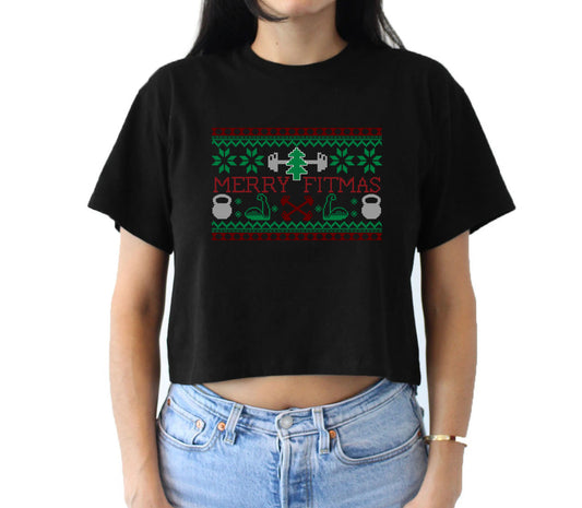 Merry Fitmas Crop Shirt