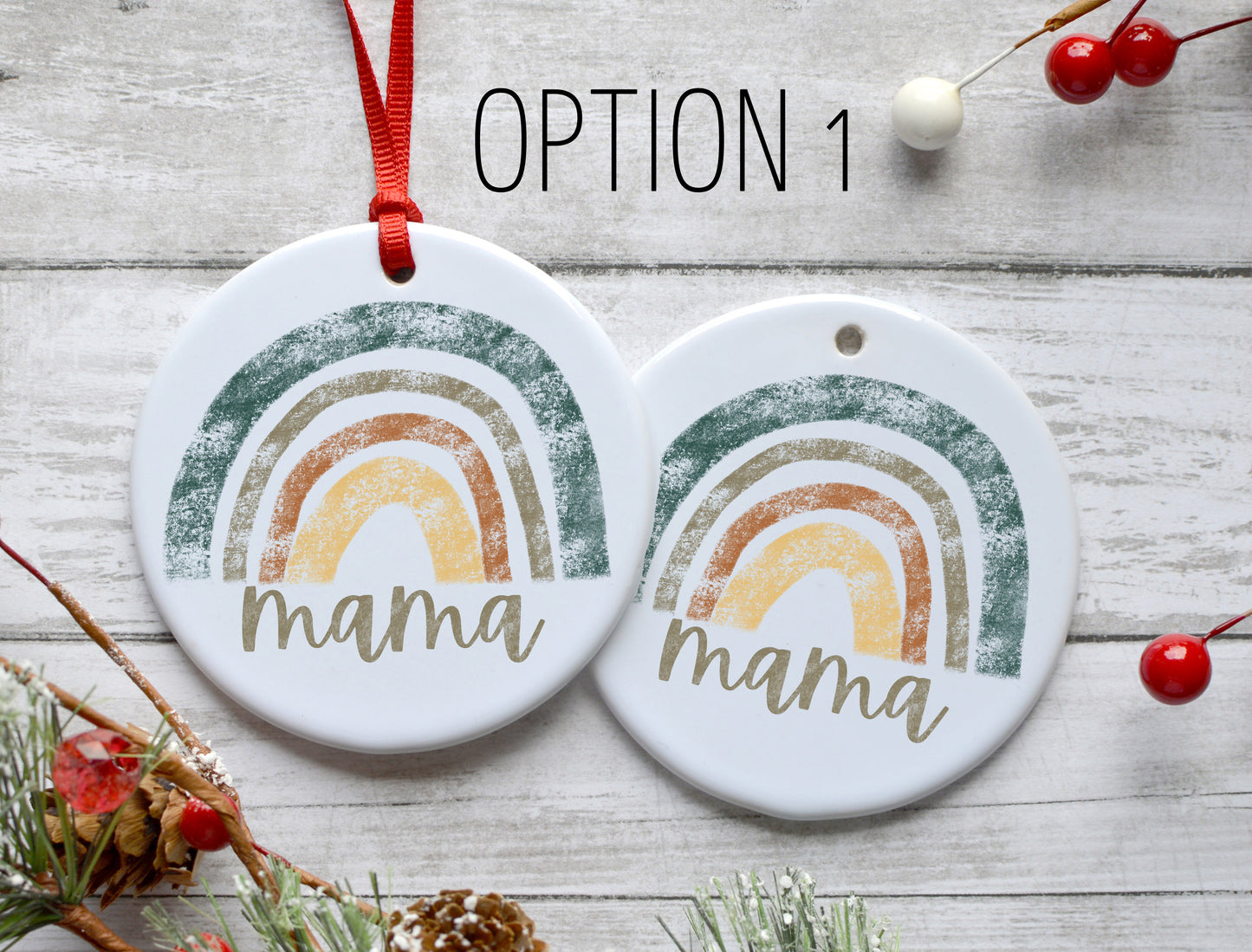 Rainbow Colorful Mama Ornament