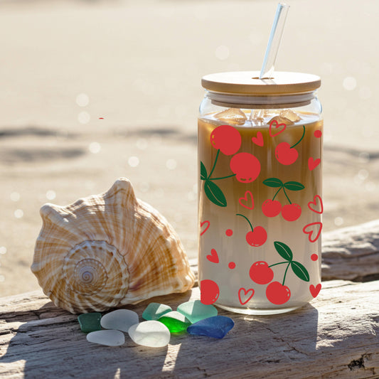 Summer Cherry Glass Mug