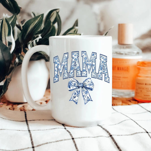 Blue Bow Mama Mug